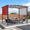 Universal Wasserdicht Pergola Ersatzbezug mit 4 Befestigungsgurten für gebogene Pergola Beige 3 x 2,4 m