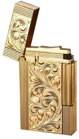 Myon Feuerzeug Jetflame Gold – Piezo-Zündung, nachfüllbar, windfestes Metallfeuerzeug mit Sichtfenster, Zigarrenanzünder in Geschenkbox für stilvolle Raucher