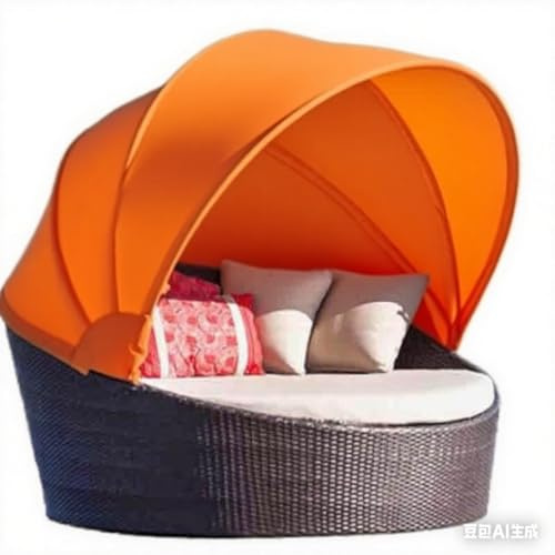 Rundes Ersatzdach Für Sonneninsel, Runder Baldachin-Bezug Für 214 Cm Große Outdoor-Tagesbetten, Sonneninsel Ersatzdach Für Außenbereich, Passend Für Korb-Sonnenliegen-Orange