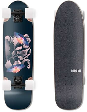 HORIZON BLUE Dinghy Classic Cruiser Skateboard, komplett, 72,4 cm, leicht, Pendler/weiche 63-mm-Räder und Ahorn-Deck