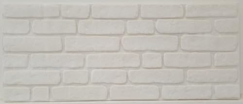 Wandverkleidung Steinoptik | 100 × 50 cm | 3D Wandpaneele Backstein Weiß Klinker | EPS Styropor Verblender | Für Innenbereich | Wärmedämmend & Schalldämmend | L1900