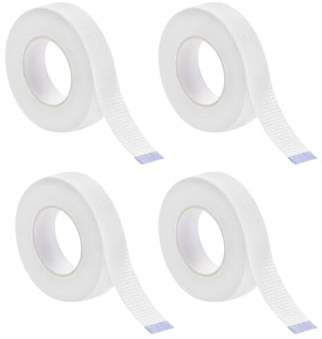 COYUN 4 Rollen Micropore Tape für Wimpernverlängerungen,Wimpern Tape,Wimpernband für Wimpernverlängerungen,Atmungsaktives Micropore Gewebe Wimpernband Zubehör,9 M/10 Yard Jede Rolle(Weiß)
