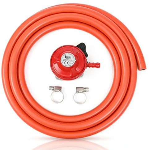 INTERNATIONAL BRANDS EXCESS STOCK TRADING U.K. I BEST U.K iBest UK 27mm Patio Gas Regulator 2M Hose Kit with 2 Clips (Clip on)