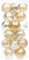 Sea Team 70mm/2.76 Palla Sfera Trasparente infrangibile in plastica per Albero di Natale, riempita con Decorazioni Natalizi Raffinati Set 24 Pezzi