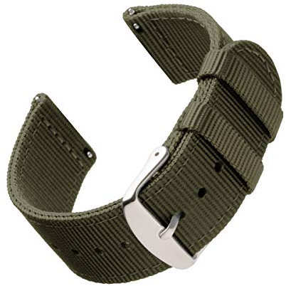 Archer Watch Strap - Correas de Reloj de Nailon Premium de Liberación Rápida (Verde Oliva, 18mm)