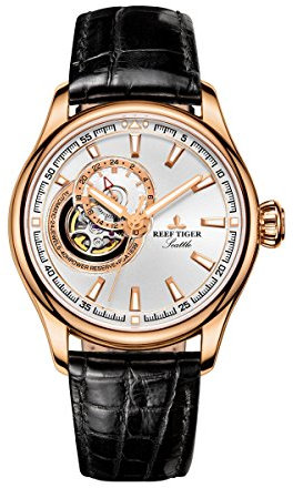 REEF TIGER Herren Uhr analog Automatik mit Leder Armband RGA1639-PWB