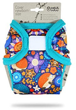 Petit Lulu Neugeborenen Überhose (2-6 kg) für Stoffwindeln Klett (Igel)