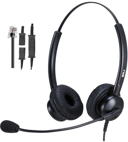 Cuffie telefoniche RJ9 Call Center Ufficio Telefono fisso da scrivania Cuffie con microfono con cancellazione del rumore per Avaya Polycom Aastra Mitel Gigaset Alcatel Fanvil