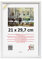 3-B Cadre de l'image JENA - blanc – 21x29,7 cm (A4) – cadre photo en bois exotique avec verre acrylique