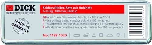 Juego de limas para llaves con asas de madera, 6 piezas