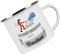 Crealuxe Emaille Tasse personalisiert 'Die besten Feuerwehrmänner heißen', Becher mit Name und Spruch, Camping Tasse