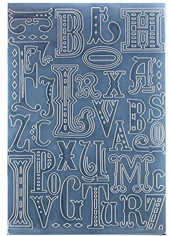 Kwan Crafts ABC-Kunststoff-Prägeschablonen für Karten, Scrapbooking und andere Bastelarbeiten, 12,5 x 17,7 cm