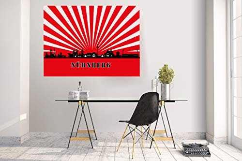 Wandtattoo Wandsticker Aufkleber Kinderzimmer Nürnberg Skyline Motiv Bild