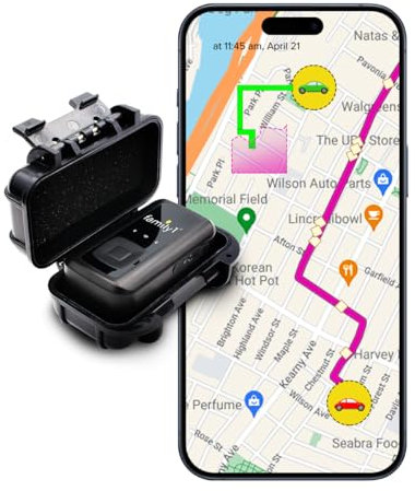 Family1st GPS Tracker Device for Vehicles, Cars, Loved Ones, Up to 30 Day Battery with Waterproof Case Magnetic, Real-Time Tracking with App. Subscription Needed.