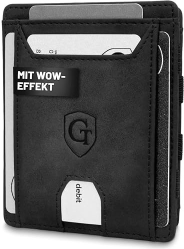 GenTo FLAPLET - Geldbörse mit/ohne Münzfach - TÜV geprüfter RFID NFC Schutz - Magic Wallet - Magischer Geldbeutel - Inklusive Geschenkbox - Smart Wallet - Portemonnaie für Herren/Damen