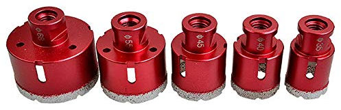 Fayelong Foret Diamant 5 pièces(35-68mm),Scie-cloche Lot d'accessoires de forets filetage M14 pour Verre,Céramique,Porcelaine,Marbre,Carrelage et Granite