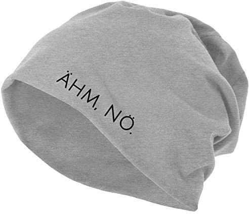 OwnDesigner Ähm nö Unisex Winter Mütze für Herren & Damen in schwarz - warm und angenehm zur Kopfhaut (Mutze 464 Grau)