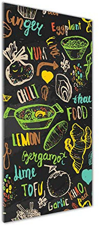 Tulup Peinture sur Verre trempé 50x125cm décoration Murale Tableau Image - Plats thaïlandais