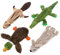 Best Pet Supplies Jouets couineurs 2 en 1 pour chien sans peluche avec tissu doux et durable pour animaux de compagnie de petite, peut contenir une bouteille en plastique – 4 figurines, taille M
