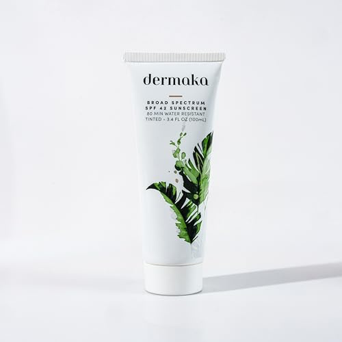 Dermaka Anti Aging Face Sunscreen LSF 42 für alle Hauttypen, 80 Minuten wasserdicht, mineralische Sonnenschutzlotion mit Zinkoxid, LSF für das Gesicht, 3,4 oz - 3-in-1-Hautpflege, heilt, schützt und