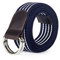 XYFCJK Streifengürtel Mit Doppelter D-Ring-Schnalle - Verstärkung Aus Pu-Leder Militärgewebe Taktische Canvas-Gürtel, Herren-Damen-Outdoor-Jeans-Bund,Blau,120Cm*2St
