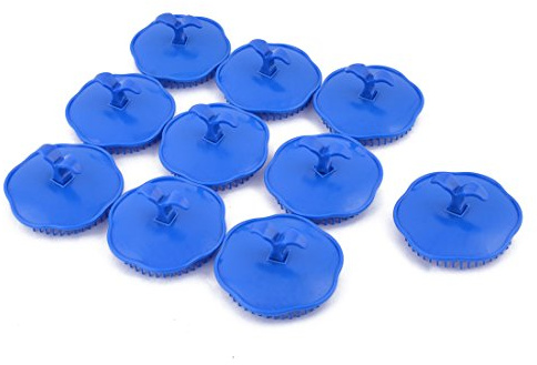 Ruilogod Haarbürste, Kunststoff, Blumendesign, Kopfhaut, Waschen, Massagebürste, Kamm, Dunkelblau, 10 Stück (ID: 53F 3C0 561 642 F4D