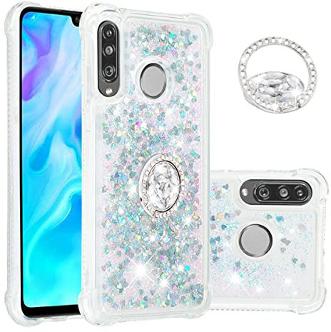 Ysnzaq Liquid Hülle für Huawei P30 Lite, Flüssigkeit Quicksand Fließende Soft TPU Silikon Case mit 360 Grad Ring Ständer Stoßfest Schutzhülle für Huawei P30 Lite.YBZ Colorful