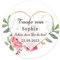 50 PERSONALISIERT 40mm Blume Aufkleber zur Taufe/Geburtstag/Kommunion Sticker Siegel - Schön, dass du da bist! Gastgeschenke Tüten Aufkleber für Hochzeit,Verlobung,Konfirmation - Rd 064 (005)