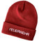 Schnoschi Rote Strickmütze mit breitem Umschlag (Beanie Mütze) mit Feuerwehr Bestickt für Herren, Damen, Jugendliche und Kinder
