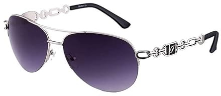 FONHCOO Lunettes de soleil Aviateur pour Femmes,Classique Lunettes de soleil pour Femmes Miroir UV400 à Monture Métallique Surdimensionnée