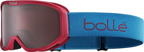 bollé INUK – Ski-Maske für Kinder – Rot und Matt Blau – Rosy Bronze Bildschirm Kat. 3 – Hoher UV-Schutz, Antibeschlag, für sonnige Tage