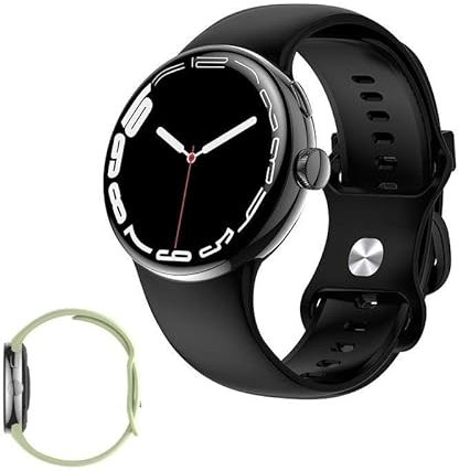 Smart Watch con Chiamata/quadrante, Display LED Sempre Attivo Smartwatch for telefoni Android e iOS, monitoraggio dell'attività Fisica, monitoraggio del Sonno, contapassi (Color : Black)