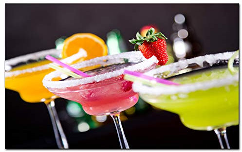 DECLINA, Modernes Dibond Bild, Wandbild, Druck auf Aluminium, Alurahmen, Aluminumwand, Deko Cocktail, 50 x 30 cm