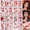 Halloween Zombie Scar Tatouage, FainFun 10/20 Pièces Blessure Halloween Tatouage, Cicatrice Visage Halloween, Halloween Imperméable Tatouage Temporaire, D'horreur Sanglante, Effrayant (Noir)