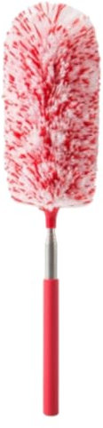 rockible Retractable Microfiber Dust Cleaner Bendable Dusting Brush Cobweb Duster for Furniture, Red White