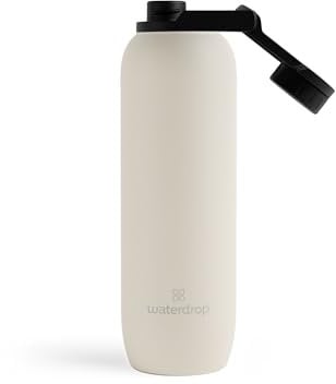 waterdrop® Botella Agua Acero Inoxidable 1L, Termo Doble Pared: 24h Frio - 12h Caliente, 100% Hermética, Segura - Sin BPA: Para Niños. Botella Térmica Gimnasio, Water Bottle, Thermo, Cantimplora