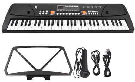 61 Keys Electronic Organ With Microphone Digital Keyboard Electric Piano With LED Display Built-in Dual Stereo Speakers