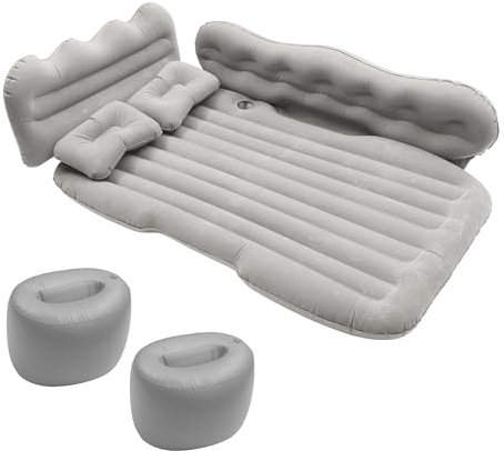 A ABSOPRO Auto Luftmatratze Schlafmatte 50,39 x30,31 x5,91 Rücksitzbett Grau