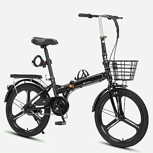 HTQFDC Faltbares Mountainbike für Erwachsene – Falträder mit Rahmen aus Kohlenstoffstahl, höhenverstellbares, faltbares Mountainbike mit Schutzblechen vorne und hinten