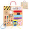 23 in 1 Montessori Spielzeug ab 1 jahr Busy Board Activity Board Spielzeug ab 2 jahre Holzspielzeug mit 15 Schalter, 26 LED-Leuchten ,Spieluhr, Schloss, Schnürsenkeln, Reißverschluss Sensory Spielzeug