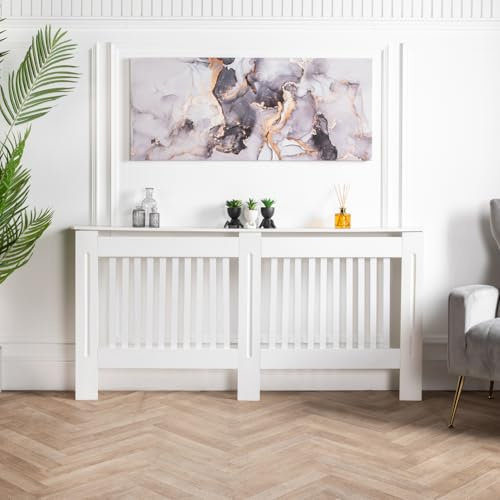 Home Treats Radiator Cover | Heater Cover | Radiator Cover | Radiator Shelf | Living Room Furniture (White, Extra Large)