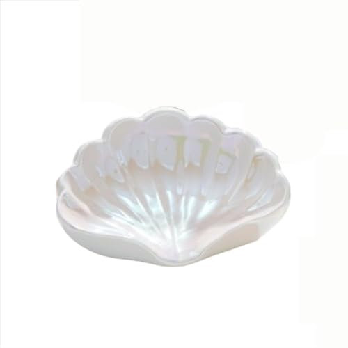 Boîte à savon créative en céramique en forme de coquillage de mer, porte-savon, égouttoir antidérapant, accessoires de salle de bain (blanc)