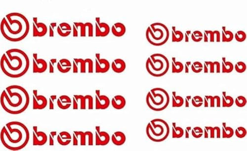 Generisch Stickers Aufkleber für Bremssattel Weiss Kompatibel mit Brembo Bremsen (rot)