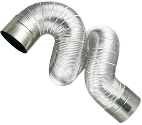 CIMAXIC Chimney Exhaust Pipe Kitchen Vent Hose Chimney Flue Home Vent Fire Stove Exhaust Pipe Range Hood Vent Hose Flexible Exhaust Pipe Dryer Vent Kit Dryer Duct Hose Silver Aluminum Foil