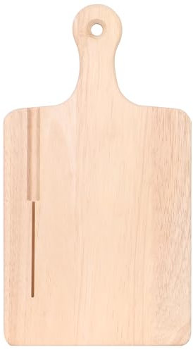 LZMS 4 Packs 9 1/2 x 7 1/2 Wooden Serving Board, Charcuterie Board, Bread Board, Cutting Board with Knife Slot and 4 Handle