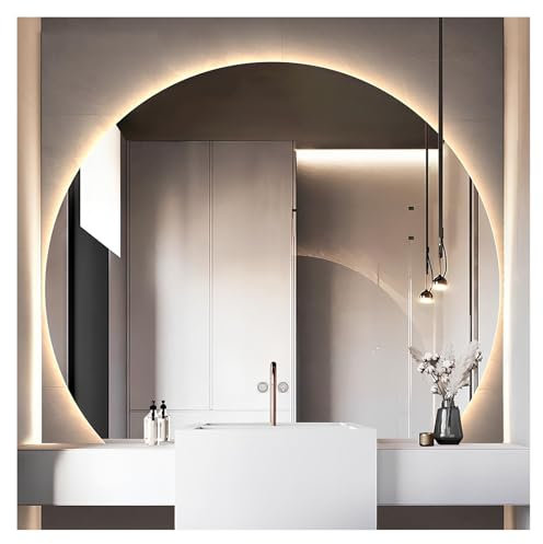 Specchio da bagno illuminato a LED a mezzaluna con luci a 3 colori, interruttore touch, montaggio a parete (50,5 cm)