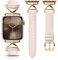 TOYOUTHS Leather Straps Compatible with Apple Watch Strap 38/40/41/42mm Women, Slim Dressy Soft Leather Bracelet with A-Shape Metal Buckle for iWatch Series 10 9 SE 8 7 6 5 4 3 2, Starlight/Rose Gold