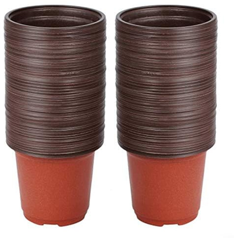 Puupaa 100 macetas de plástico, maceta de 10/11/12 cm con agujeros de drenaje para interiores y exteriores, maceta para verduras, flores, suculentas (12 cm)