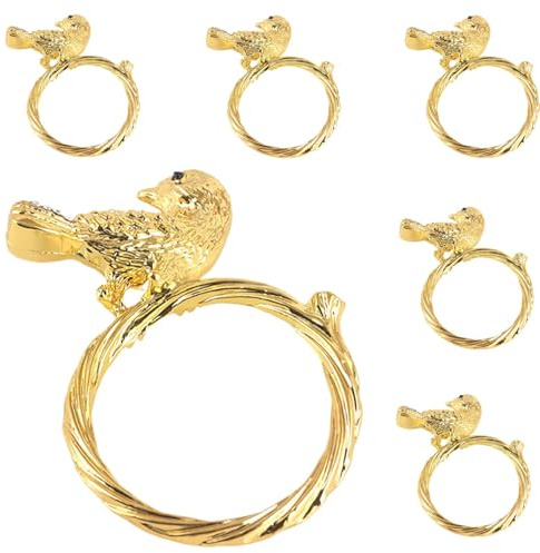 Bird Serviettenverschluss - Elegante Vogel -Serviettenringe Set | Gold SERTIETTE -Inhaber (Set Von 6) | Stylish Table Decor Für Hochzeiten, Abendessen Und Hausversammlungen