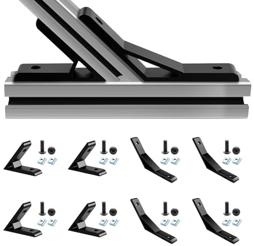 iMetrx 4 Stk 20x20 Aluprofil Verbinder 45 Grad Winkelverbinder Eckverbinder und 4 Stk 2020 Innenwinkel Aluwinkel Verbinder 135 Grad Schwarz für 2020 Aluminium Extrusion Profil